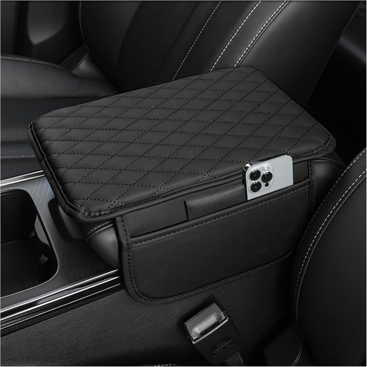 Stacool Car Center Console Cover with Storage Bags Black